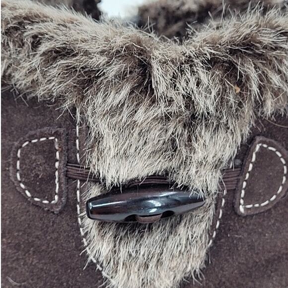 HP Khombu Gracie 9M Leather Upper Sherpa Teddy Mid Ankle Boots - Picture 8 of 13